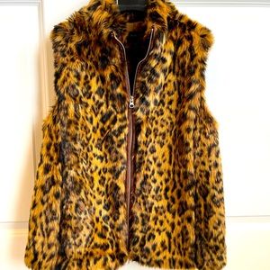J. Crew Faux Fur Leopard print Vest